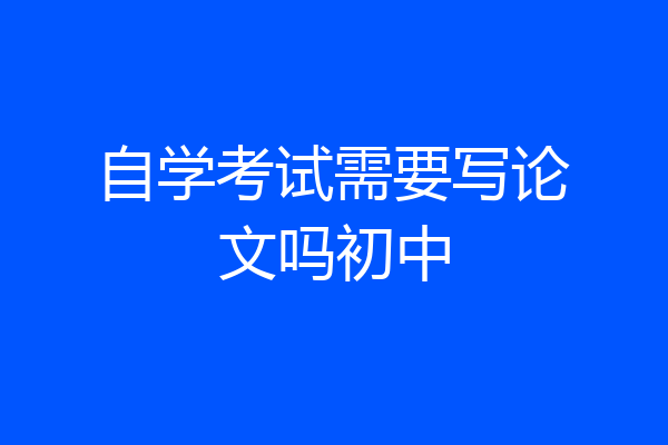 自学考试需要写论文吗初中