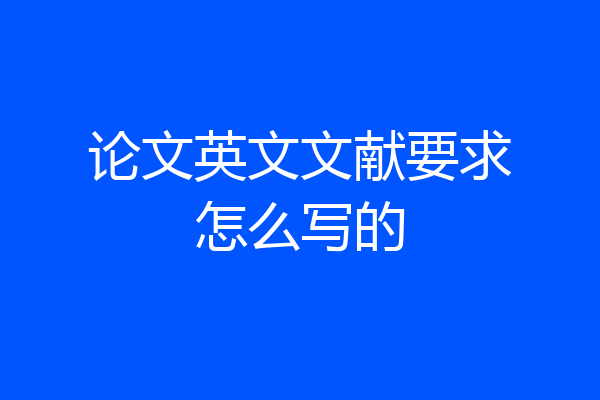 论文英文文献要求怎么写的