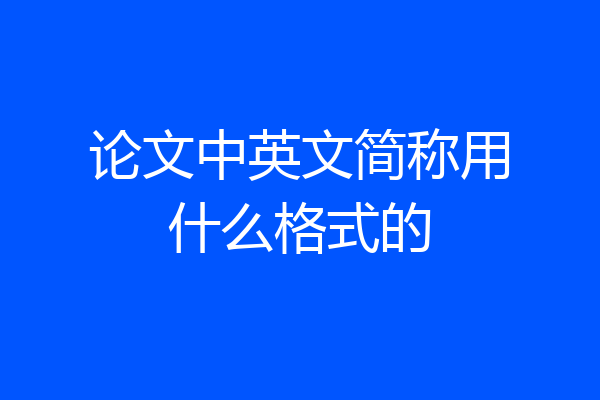 论文中英文简称用什么格式的