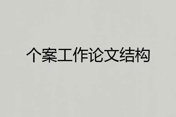 个案工作论文结构