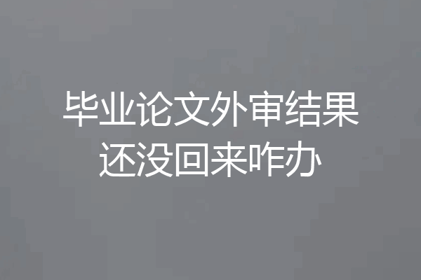毕业论文外审结果还没回来咋办