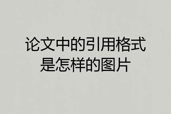 论文中的引用格式是怎样的图片