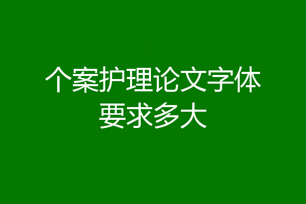 个案护理论文字体要求多大