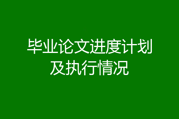 毕业论文进度计划及执行情况
