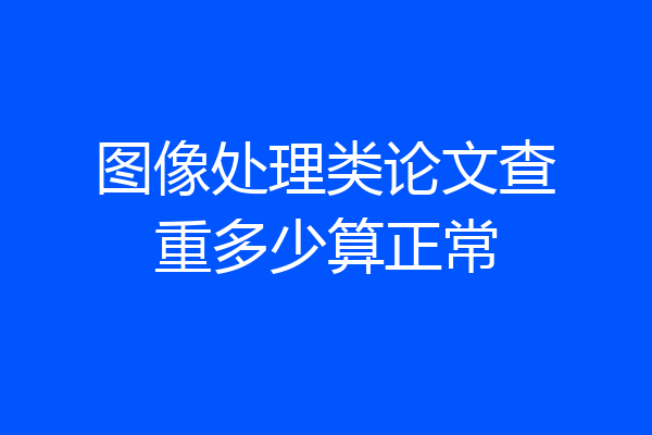 图像处理类论文查重多少算正常