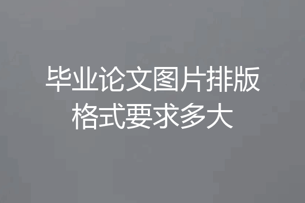 毕业论文图片排版格式要求多大