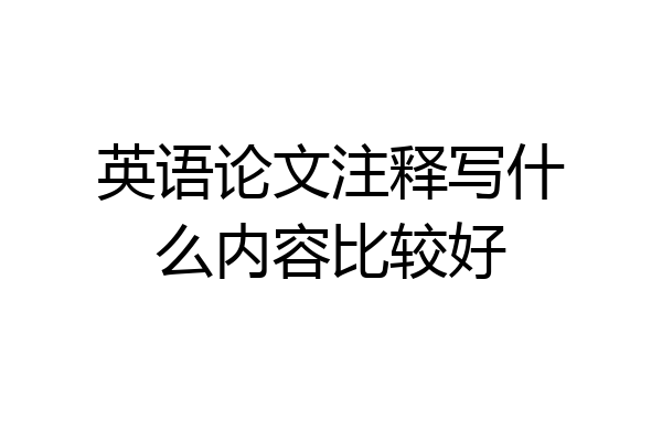 英语论文注释写什么内容比较好