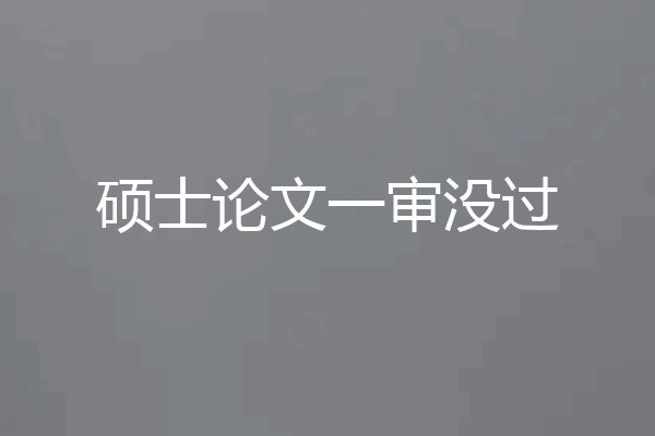 硕士论文一审没过