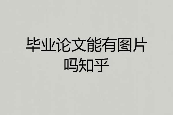 毕业论文能有图片吗知乎