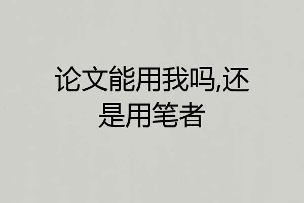 论文能用我吗,还是用笔者