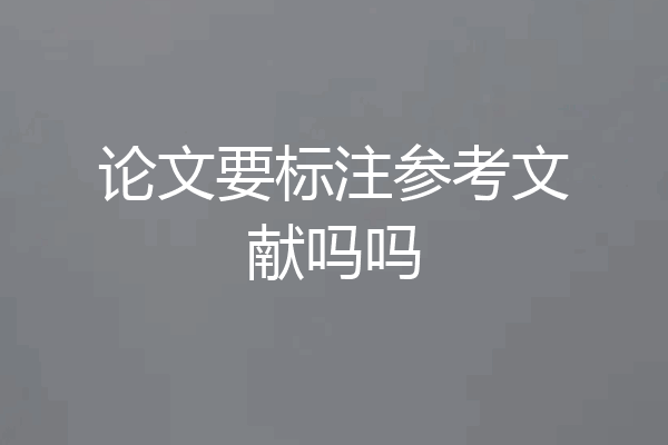 论文要标注参考文献吗吗