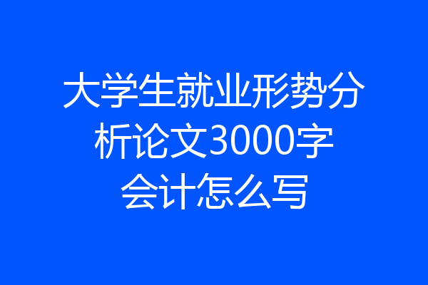 大学生就业形势分析论文3000字会计怎么写