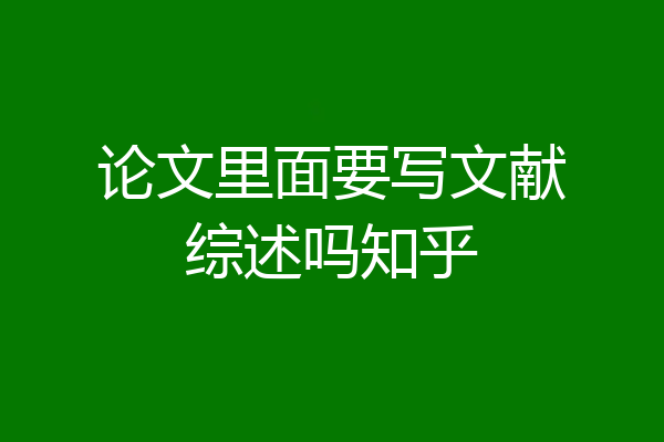 论文里面要写文献综述吗知乎