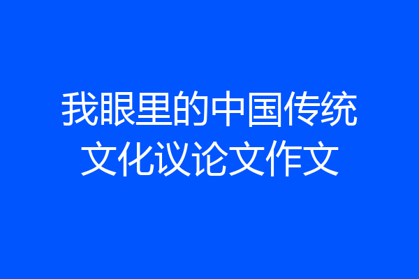 我眼里的中国传统文化议论文作文