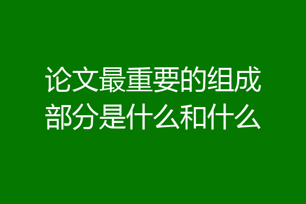 论文最重要的组成部分是什么和什么