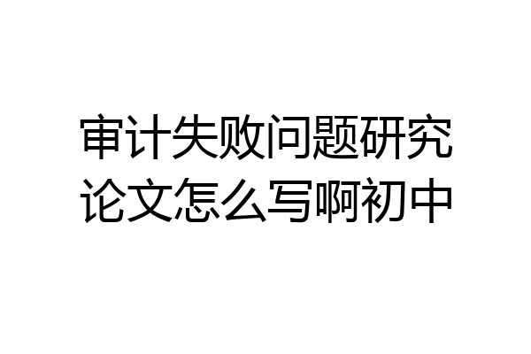 审计失败问题研究论文怎么写啊初中