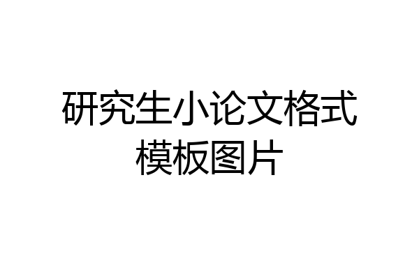 研究生小论文格式模板图片