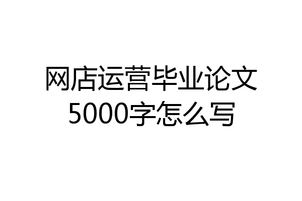网店运营毕业论文5000字怎么写