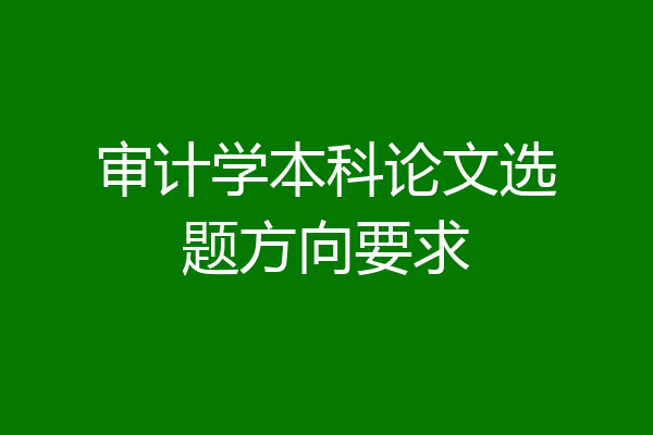 审计学本科论文选题方向要求