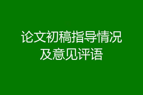 论文初稿指导情况及意见评语