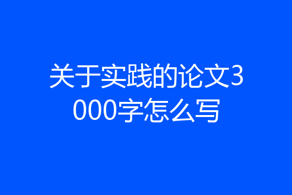 关于实践的论文3000字怎么写