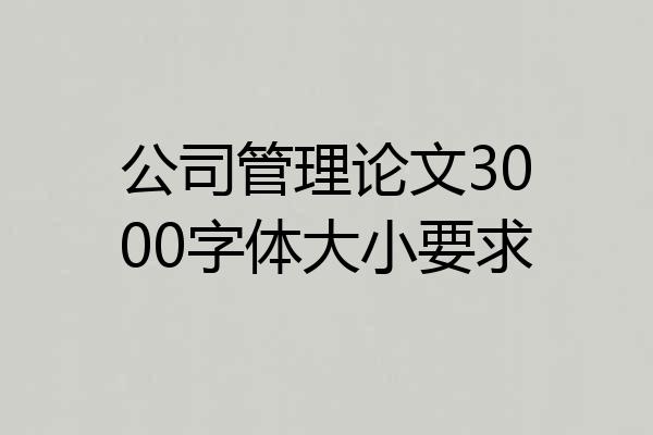 公司管理论文3000字体大小要求