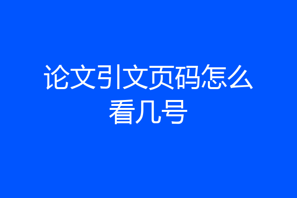 论文引文页码怎么看几号