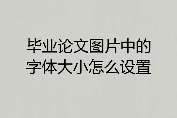 毕业论文图片中的字体大小怎么设置