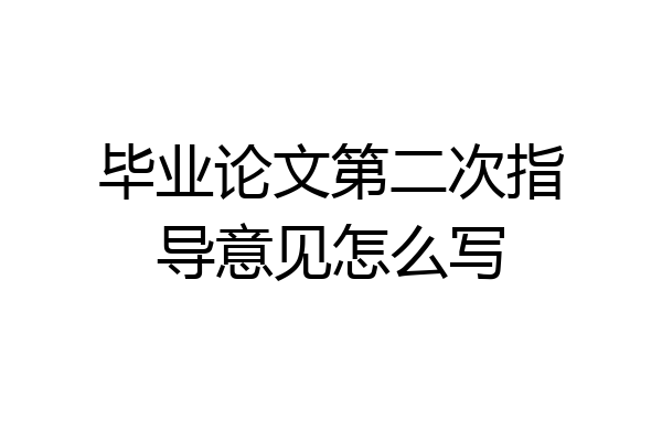 毕业论文第二次指导意见怎么写
