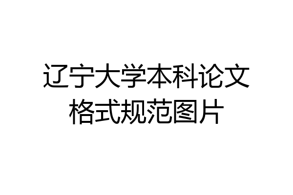 辽宁大学本科论文格式规范图片
