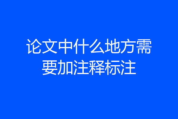 论文中什么地方需要加注释标注
