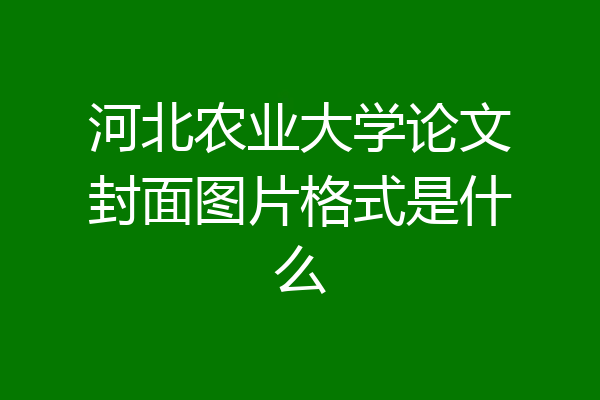河北农业大学论文封面图片格式是什么