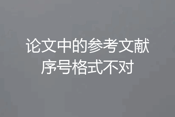 论文中的参考文献序号格式不对
