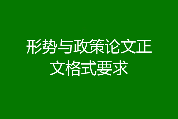 形势与政策论文正文格式要求