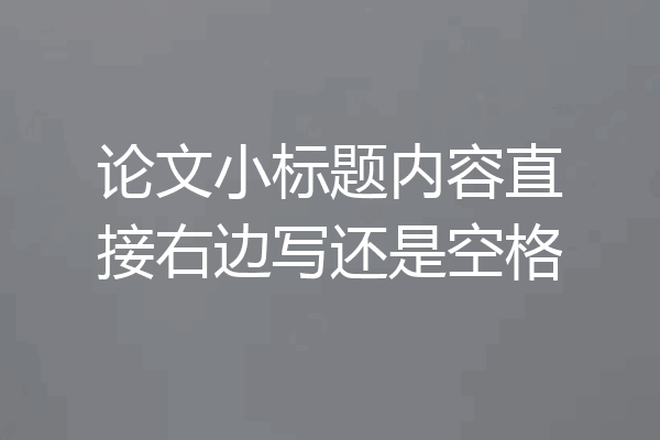 论文小标题内容直接右边写还是空格
