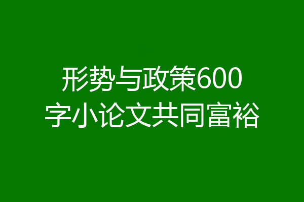 形势与政策600字小论文共同富裕