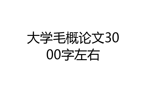 大学毛概论文3000字左右