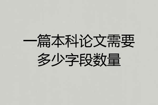 一篇本科论文需要多少字段数量