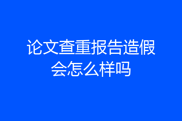 论文查重报告造假会怎么样吗
