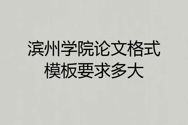 滨州学院论文格式模板要求多大