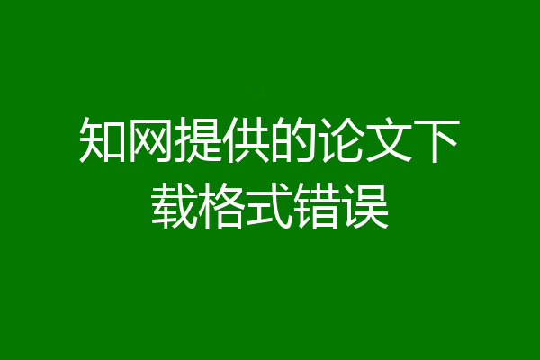 知网提供的论文下载格式错误