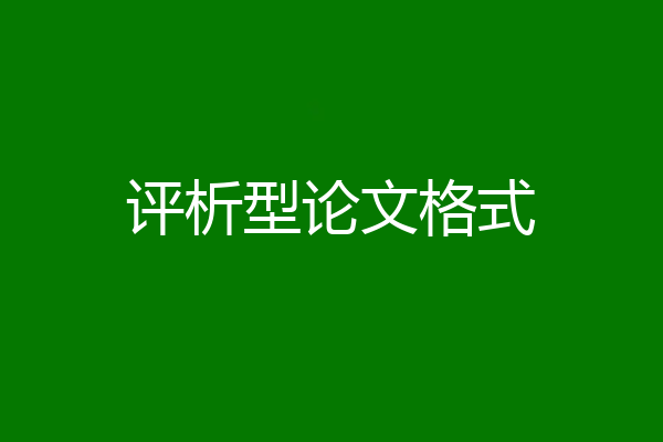 评析型论文格式