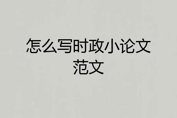 怎么写时政小论文范文