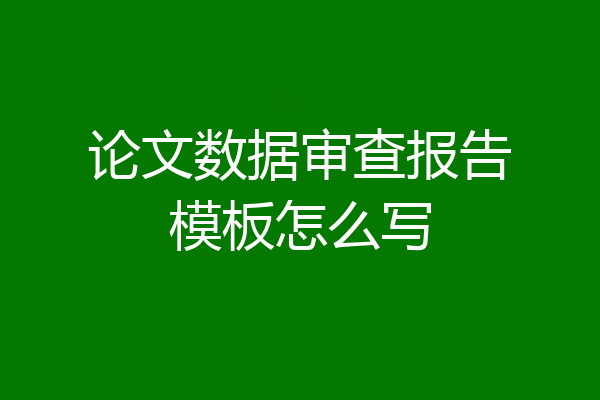 论文数据审查报告模板怎么写