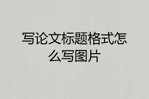 写论文标题格式怎么写图片