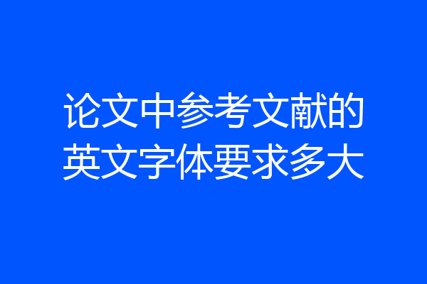 论文中参考文献的英文字体要求多大