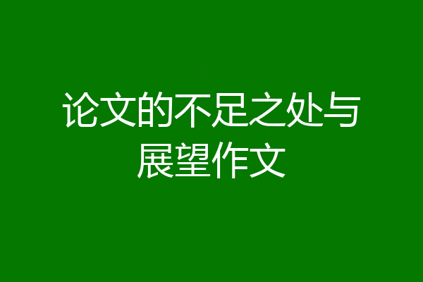 论文的不足之处与展望作文