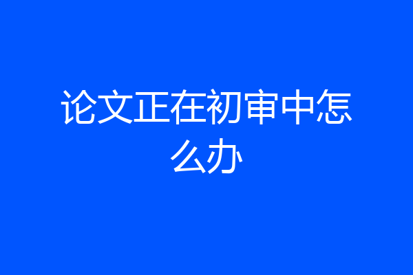 论文正在初审中怎么办