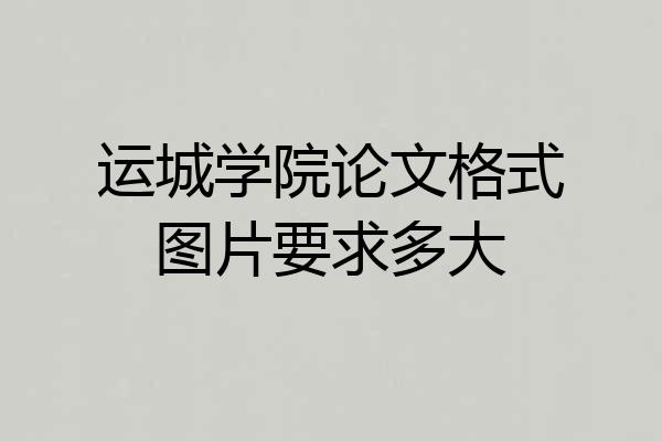 运城学院论文格式图片要求多大