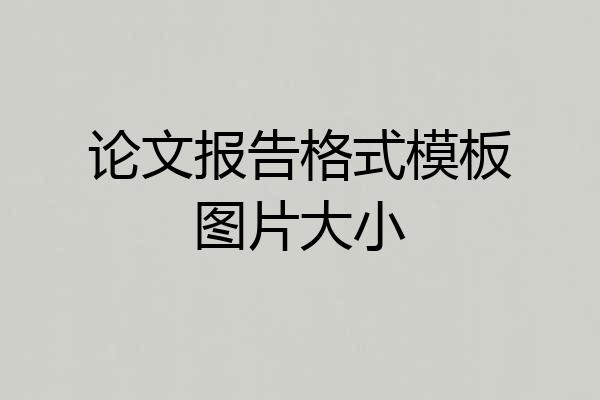 论文报告格式模板图片大小